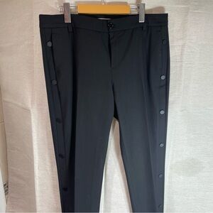 Elegant Black Women's Pants with Button Accents
